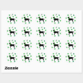 Black Labrador St. Patrick's Day Kleeblatt Initial Runder Aufkleber (Blatt)
