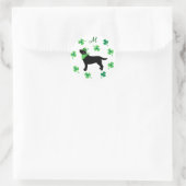 Black Labrador St. Patrick's Day Kleeblatt Initial Runder Aufkleber (Tasche)
