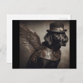 Black Labrador Steampunk Postkarte (Vorne/Hinten)