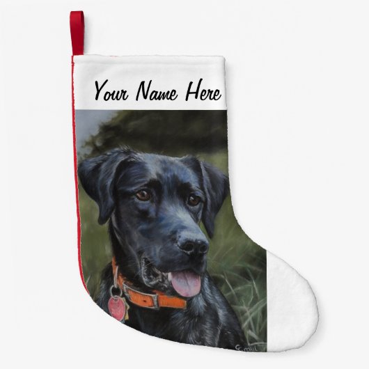 Black Labrador Strumpf Kleiner Weihnachtsstrumpf (Vorderseite)