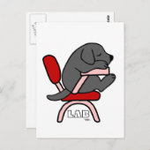 Black Labrador Student 2 Cartoon Postkarte (Vorne/Hinten)