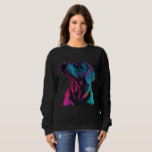 Black Labrador Synthwave 80s Retrowave Aesthetic Sweatshirt (Vorne ganz)