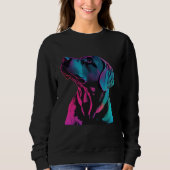 Black Labrador Synthwave 80s Retrowave Aesthetic Sweatshirt (Vorderseite)