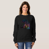 Black Labrador Synthwave 80s Retrowave Aesthetic   Sweatshirt (Vorne ganz)