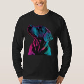 Black Labrador Synthwave 80s Retrowave Aesthetic T-Shirt (Vorderseite)