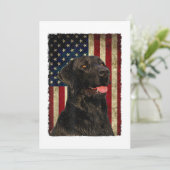 Black Labrador T Shirt Gift USA Flag Labrador Eige Einladung (Stehend Vorderseite)