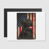 Black Labrador T Shirt Gift USA Flag Labrador Eige Magnetkarte (Vorne/Hinten)