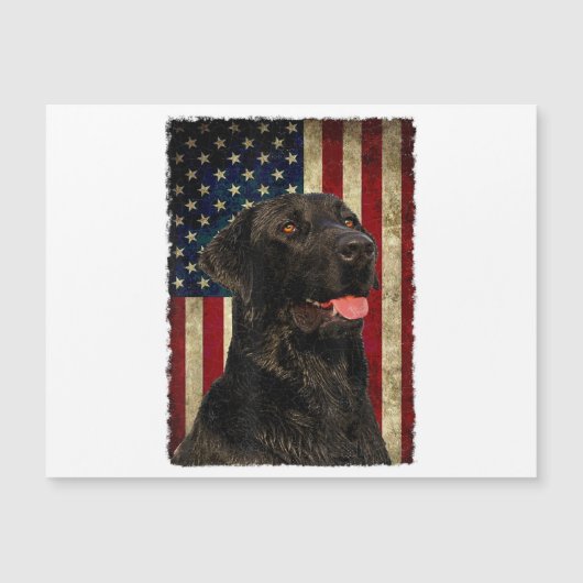 Black Labrador T Shirt Gift USA Flag Labrador Eige Magnetkarte (Vorderseite)