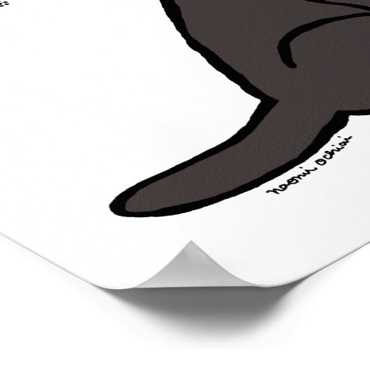 Black Labrador Tartan Scarf Dark Poster (Ecke)