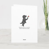 Black Labrador Tiny Heart Blume Cartoon Dankeskarte (Rückseite)