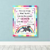 Black Labrador Trotting Rainbow Bridge Art Leinwanddruck (Insitu (Holzboden))