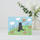 Black Labrador und Brief von einem Freund Postkarte (Stehend Vorderseite)