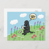 Black Labrador und Brief von einem Freund Postkarte (Vorne/Hinten)