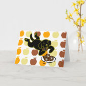 Black Labrador und Doughnut! Karte (Gelbe Blume)