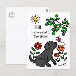 Black Labrador und Green Hi Postkarte