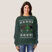 Black Labrador und Schokolade Labrador Weihnachten Sweatshirt (Vorne ganz)