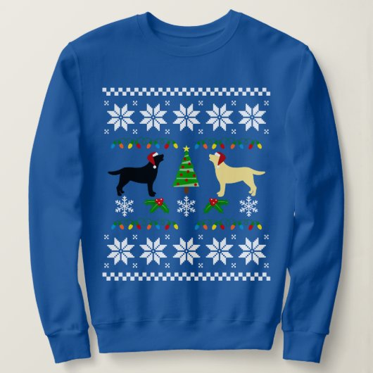 Black Labrador und Yellow Labrador Weihnachten Sweatshirt (Design vorne)