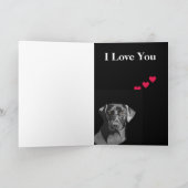 Black Labrador Valentine Feiertagskarte (Innenseite)