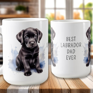 Black LABRADOR VATER Hund Lover Niedliche Welpe Kaffeetasse