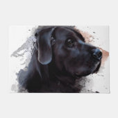 Black Labrador Watercolor Fußmatte (Vorderseite)