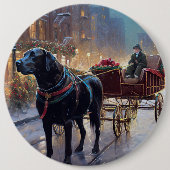 Black Labrador Weihnachten Button (Vorderseite)
