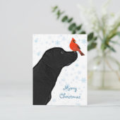 Black Labrador Weihnachten Einladung (Stehend Vorderseite)