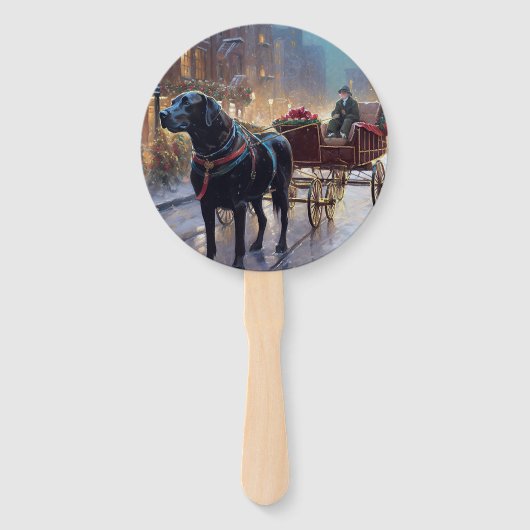 Black Labrador Weihnachten Fächer (Vorderseite)