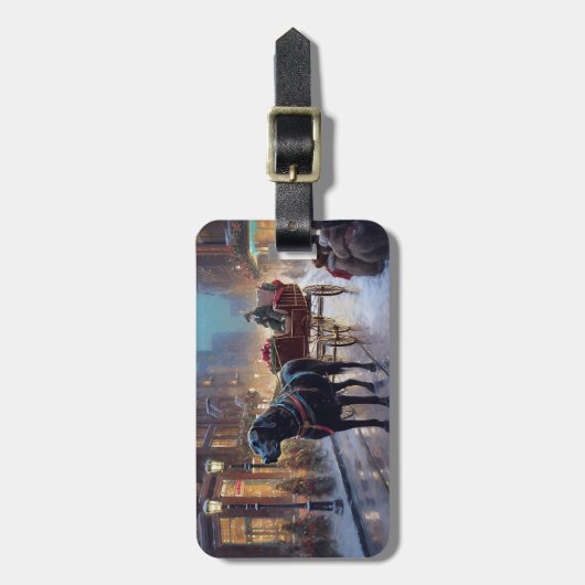 Black Labrador Weihnachten Gepäckanhänger (Vorderseite vertikal)