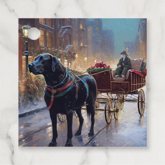 Black Labrador Weihnachten Geschenkanhänger (Vorderseite)