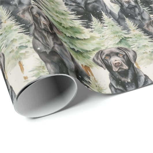 Black Labrador Weihnachten Geschenkpapier (Rolleneckpunkt)
