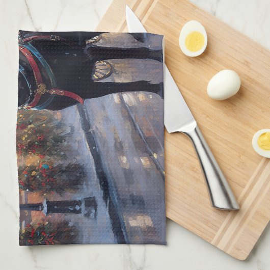 Black Labrador Weihnachten Geschirrtuch (Viertel Falte)