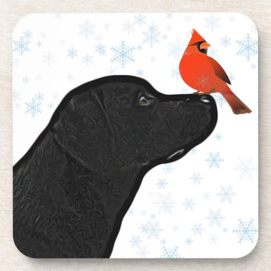 Black Labrador Weihnachten Getränkeuntersetzer (Vorderseite)