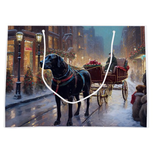Black Labrador Weihnachten Große Geschenktüte (Vorderseite)
