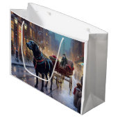 Black Labrador Weihnachten Große Geschenktüte (Vorderseite Schrägansicht)