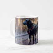 Black Labrador Weihnachten Kaffeetasse (Vorderseite Links)
