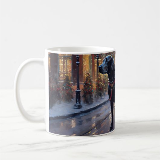 Black Labrador Weihnachten Kaffeetasse (Links)