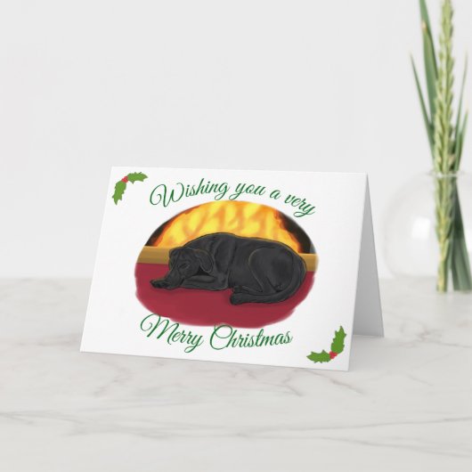 Black Labrador Weihnachten Karte (Vorderseite)