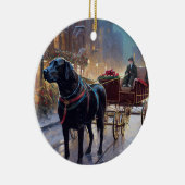 Black Labrador Weihnachten Keramik Ornament (Rechts)