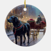 Black Labrador Weihnachten Keramik Ornament (Hinten)