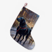 Black Labrador Weihnachten Kleiner Weihnachtsstrumpf (Vorderansicht (hängend))