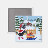Black Labrador Weihnachten Magnet (Vorderseite/Rückseite)