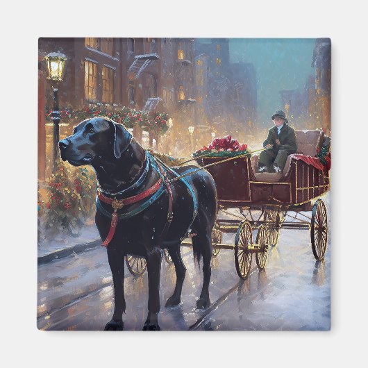 Black Labrador Weihnachten Magnet (Vorne)