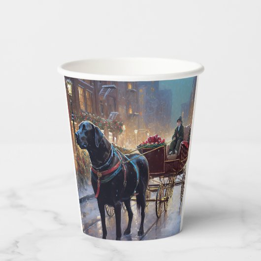 Black Labrador Weihnachten Pappbecher (Rückseite)