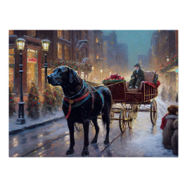 Black Labrador Weihnachten Poster