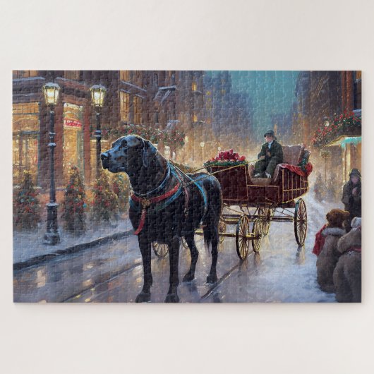 Black Labrador Weihnachten Puzzle (Horizontal)