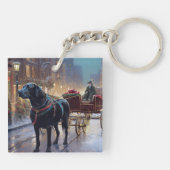 Black Labrador Weihnachten Schlüsselanhänger (Rückseite)
