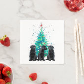 Black Labrador Weihnachtsbaum Niedlicher Hundewelp Serviette (Beispiel)