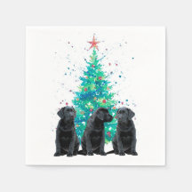 Black Labrador Weihnachtsbaum Niedlicher Hundewelp