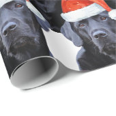 Black Labrador Weihnachtsfeiertag Niedlich Santa D Geschenkpapier (Rolleneckpunkt)