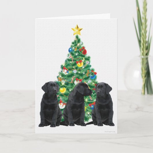 Black Labrador Weihnachtskarte Feiertagskarte (Vorderseite)